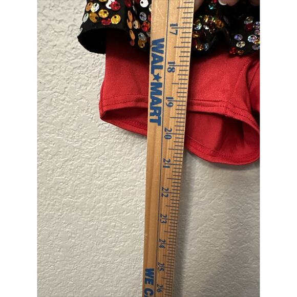 Dance Costume Weissman Child Red Jazz Tap 50's Size 7/8 (1C) Dress Up - Picture 2 of 6